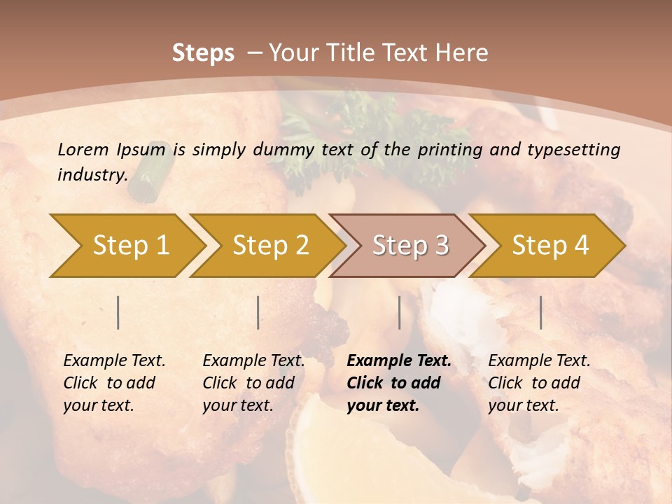 A Plate Of Food On A Wooden Table PowerPoint Template
