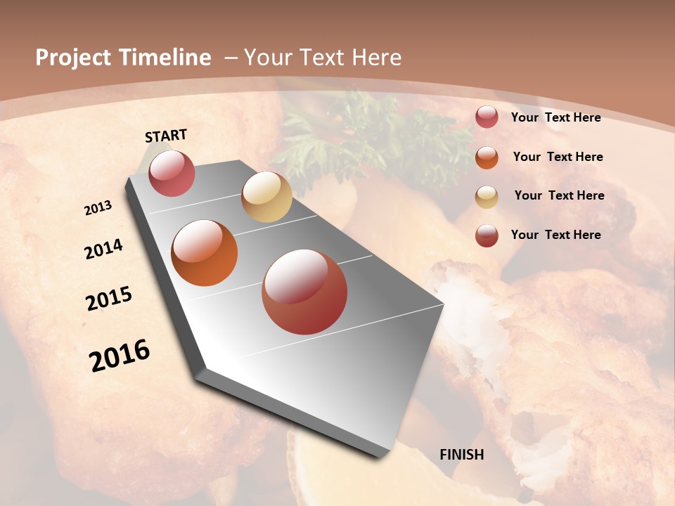 A Plate Of Food On A Wooden Table PowerPoint Template
