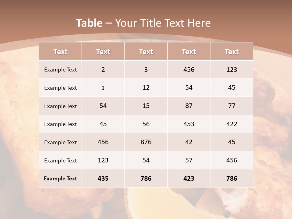 A Plate Of Food On A Wooden Table PowerPoint Template