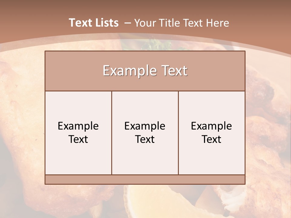 A Plate Of Food On A Wooden Table PowerPoint Template