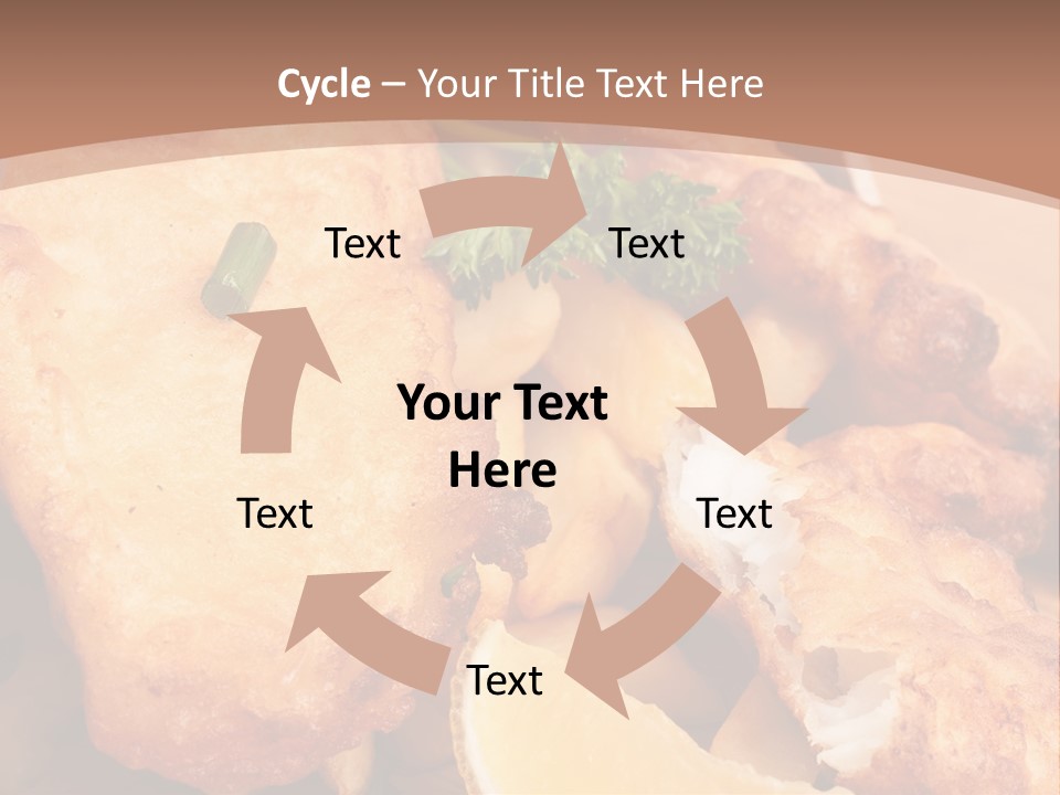 A Plate Of Food On A Wooden Table PowerPoint Template