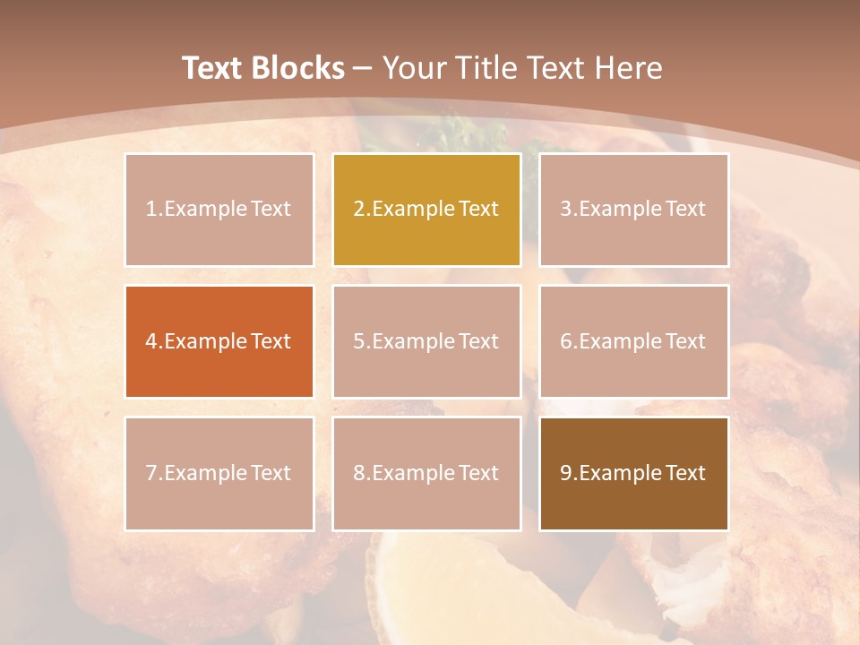 A Plate Of Food On A Wooden Table PowerPoint Template