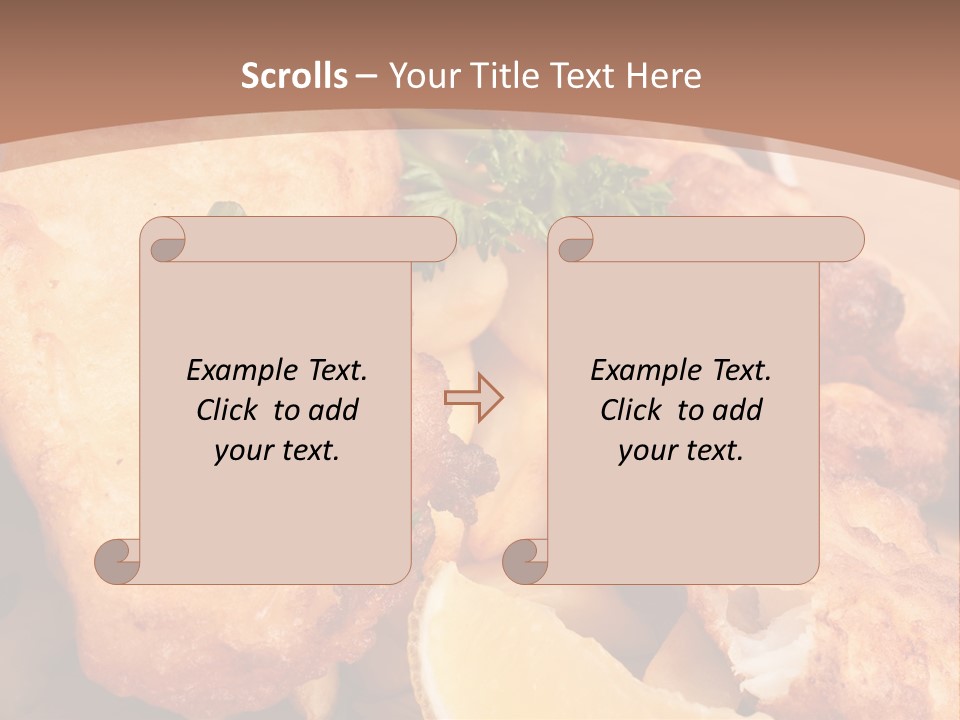 A Plate Of Food On A Wooden Table PowerPoint Template