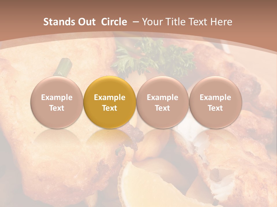 A Plate Of Food On A Wooden Table PowerPoint Template