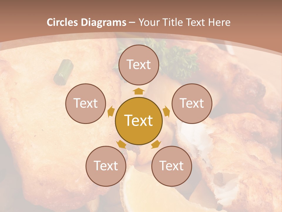 A Plate Of Food On A Wooden Table PowerPoint Template