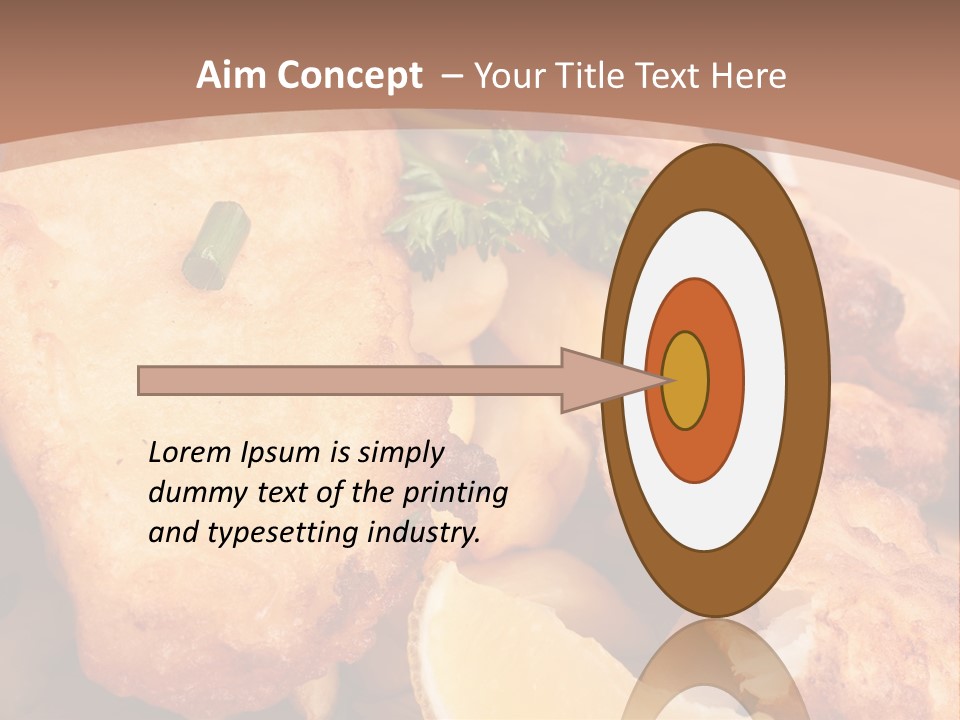 A Plate Of Food On A Wooden Table PowerPoint Template