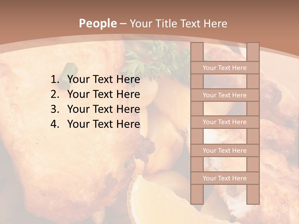A Plate Of Food On A Wooden Table PowerPoint Template