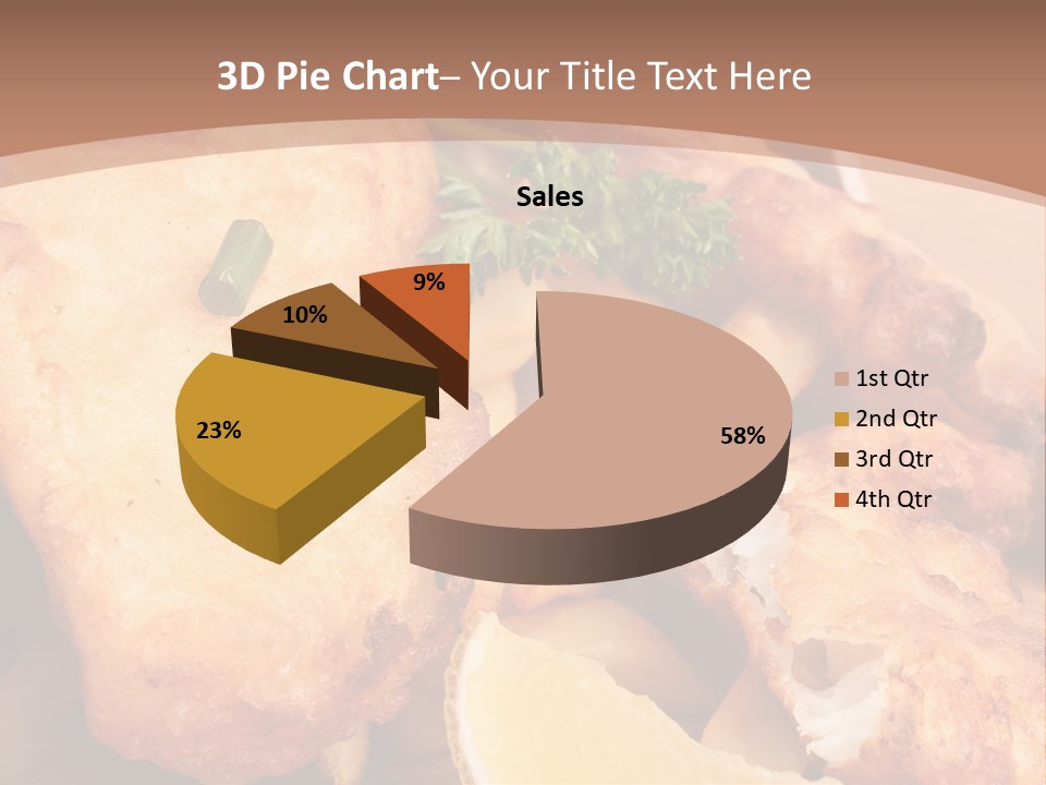 A Plate Of Food On A Wooden Table PowerPoint Template