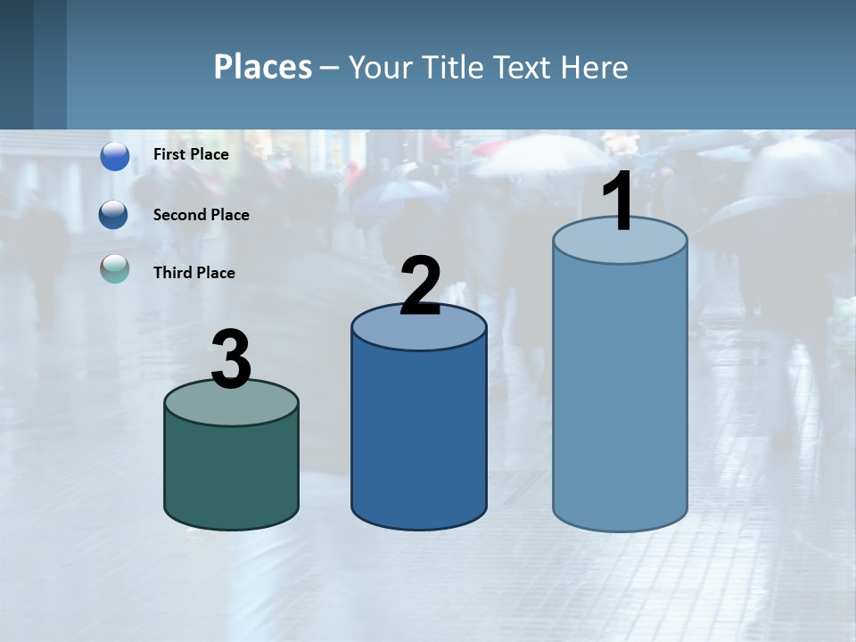 A Group Of People Walking Down A Street Holding Umbrellas PowerPoint Template