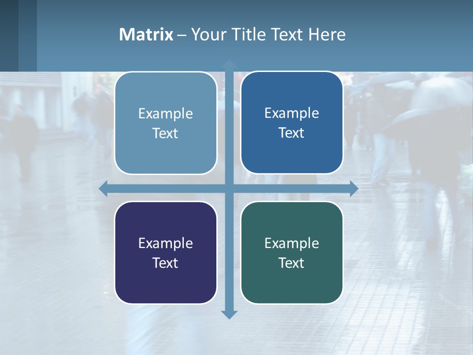 A Group Of People Walking Down A Street Holding Umbrellas PowerPoint Template