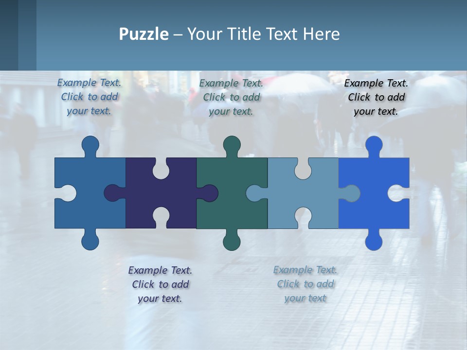 A Group Of People Walking Down A Street Holding Umbrellas PowerPoint Template