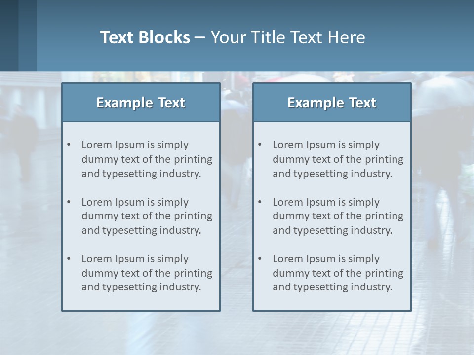 A Group Of People Walking Down A Street Holding Umbrellas PowerPoint Template