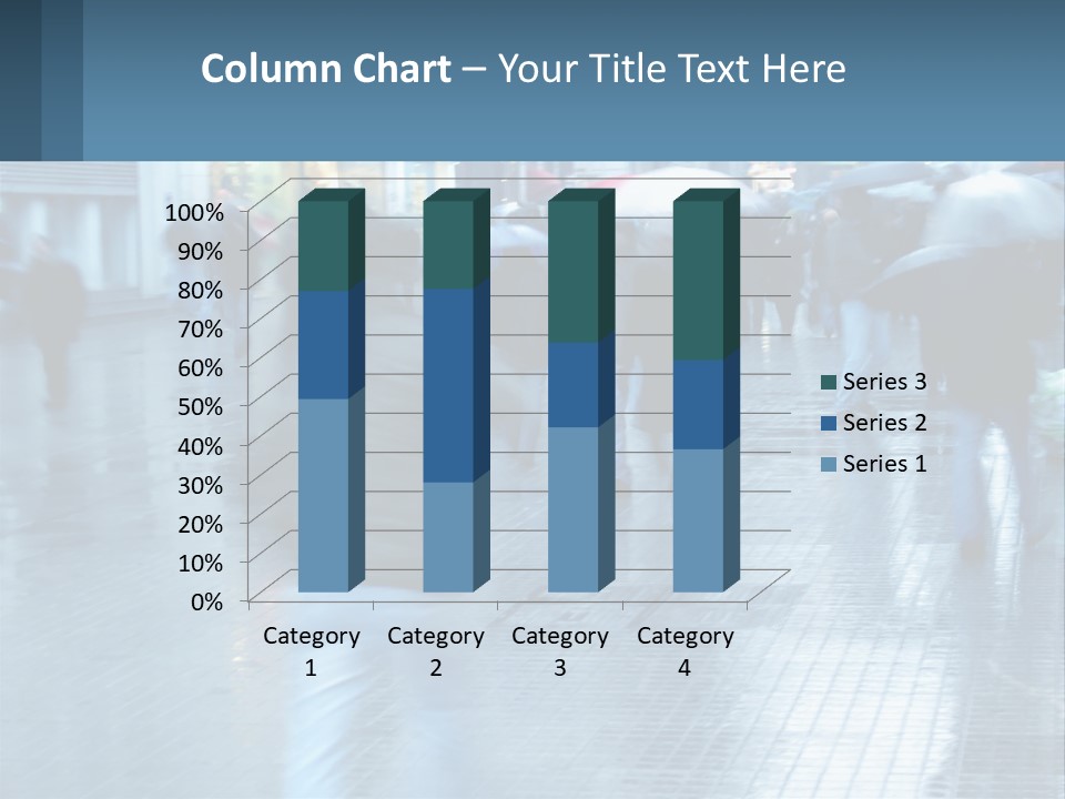A Group Of People Walking Down A Street Holding Umbrellas PowerPoint Template