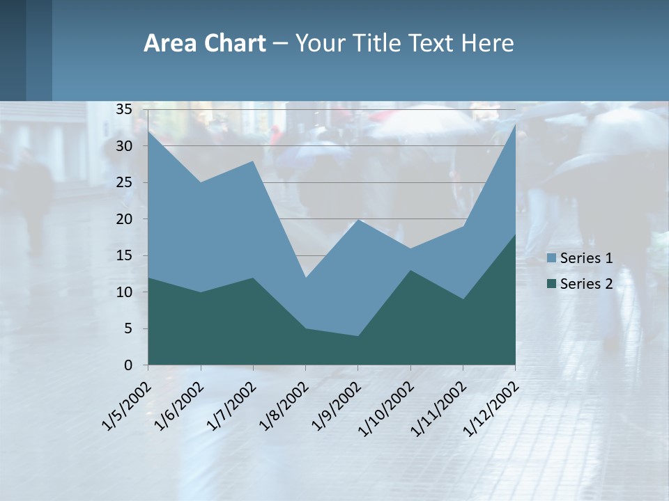 A Group Of People Walking Down A Street Holding Umbrellas PowerPoint Template