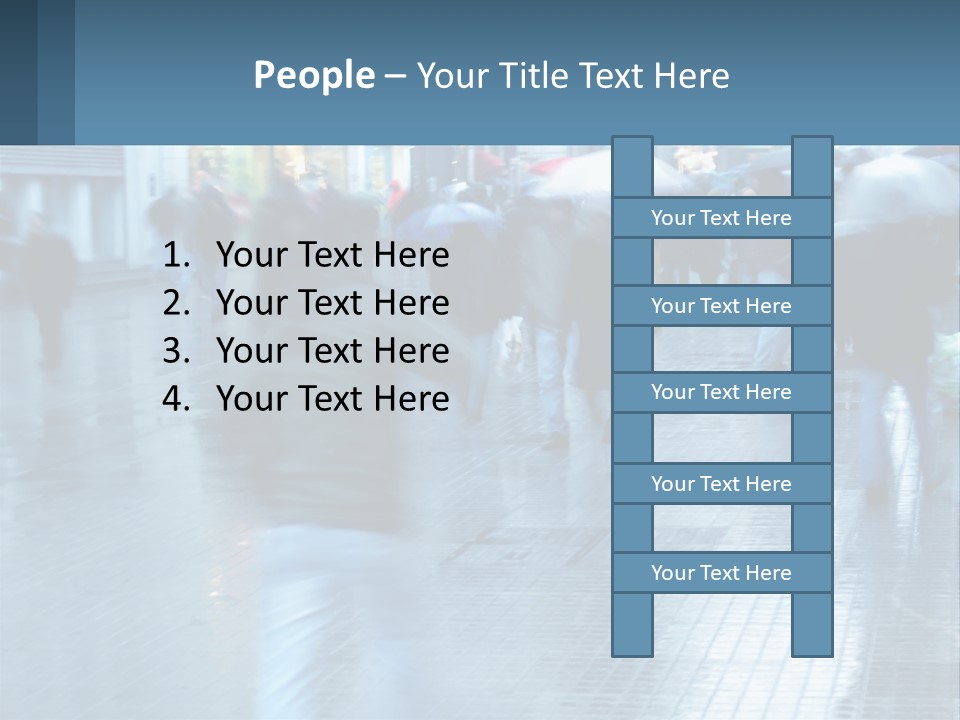 A Group Of People Walking Down A Street Holding Umbrellas PowerPoint Template