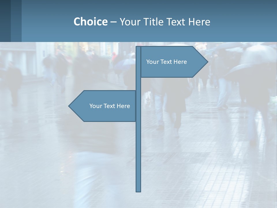 A Group Of People Walking Down A Street Holding Umbrellas PowerPoint Template