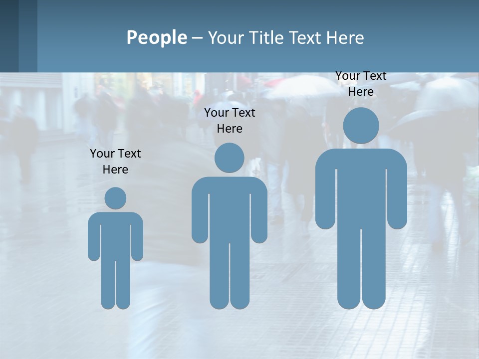 A Group Of People Walking Down A Street Holding Umbrellas PowerPoint Template