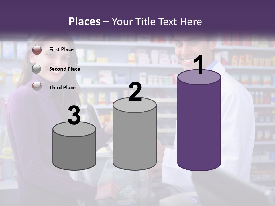 A Man And A Woman In A Pharmacy Powerpoint Presentation PowerPoint Template