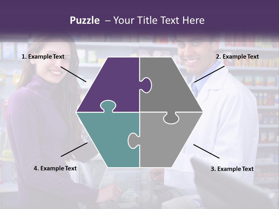 A Man And A Woman In A Pharmacy Powerpoint Presentation PowerPoint Template