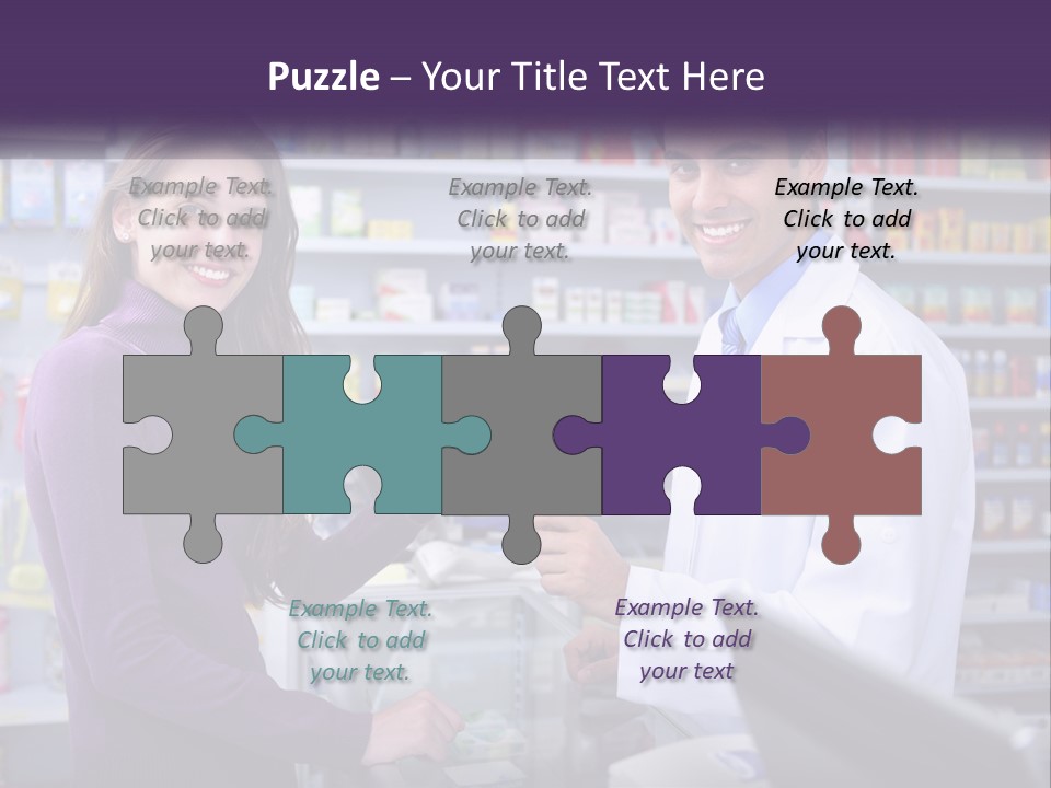 A Man And A Woman In A Pharmacy Powerpoint Presentation PowerPoint Template