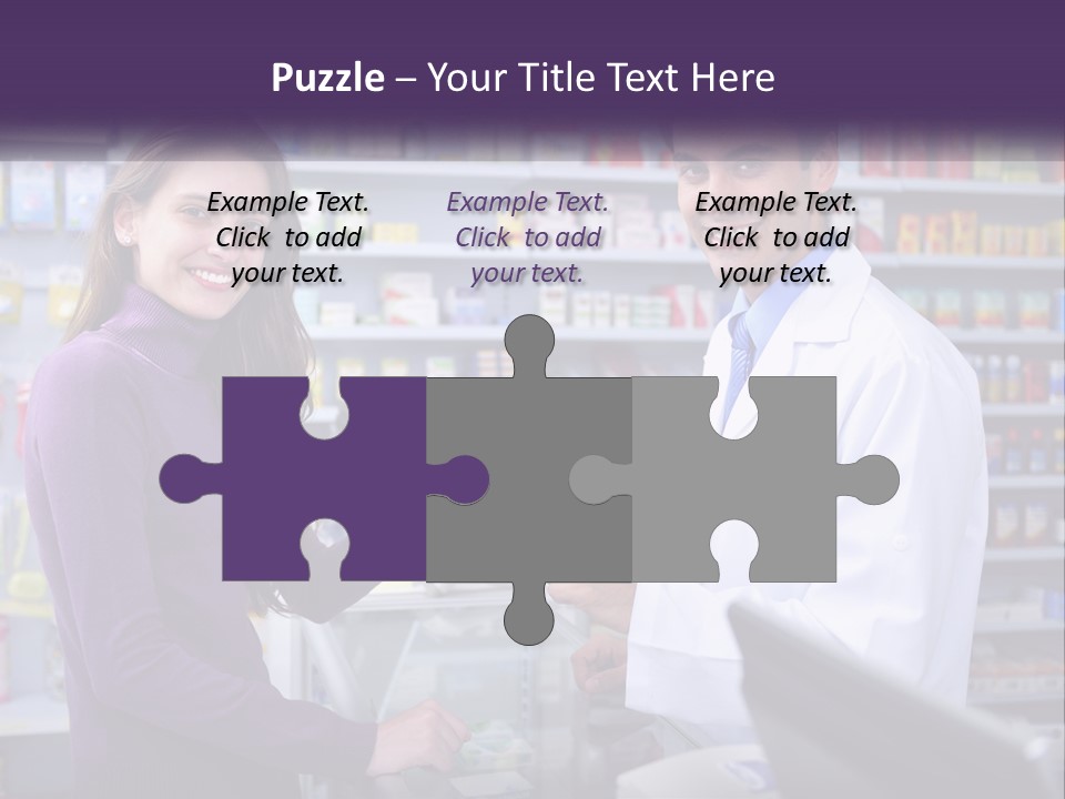 A Man And A Woman In A Pharmacy Powerpoint Presentation PowerPoint Template