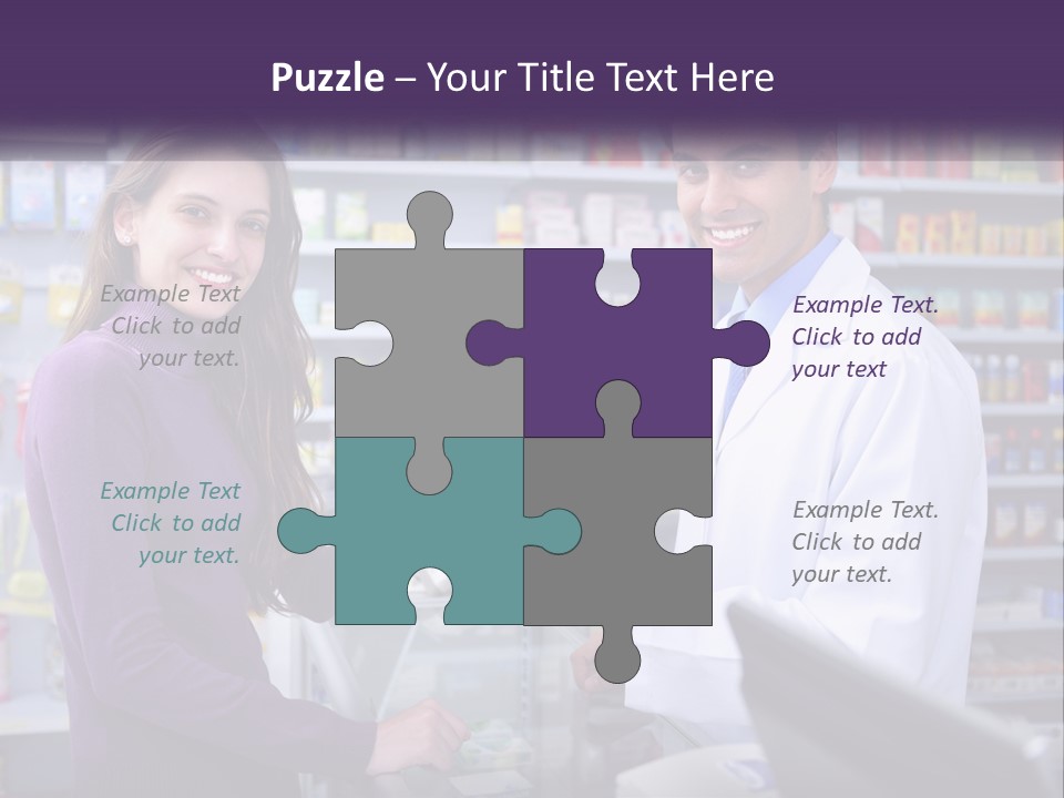 A Man And A Woman In A Pharmacy Powerpoint Presentation PowerPoint Template