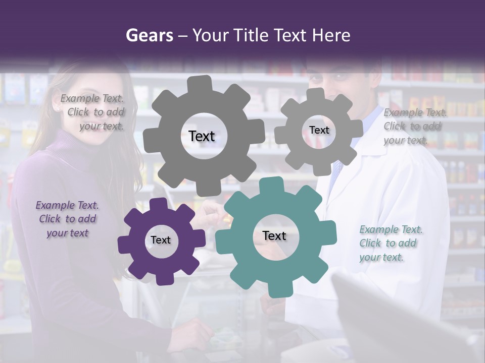 A Man And A Woman In A Pharmacy Powerpoint Presentation PowerPoint Template