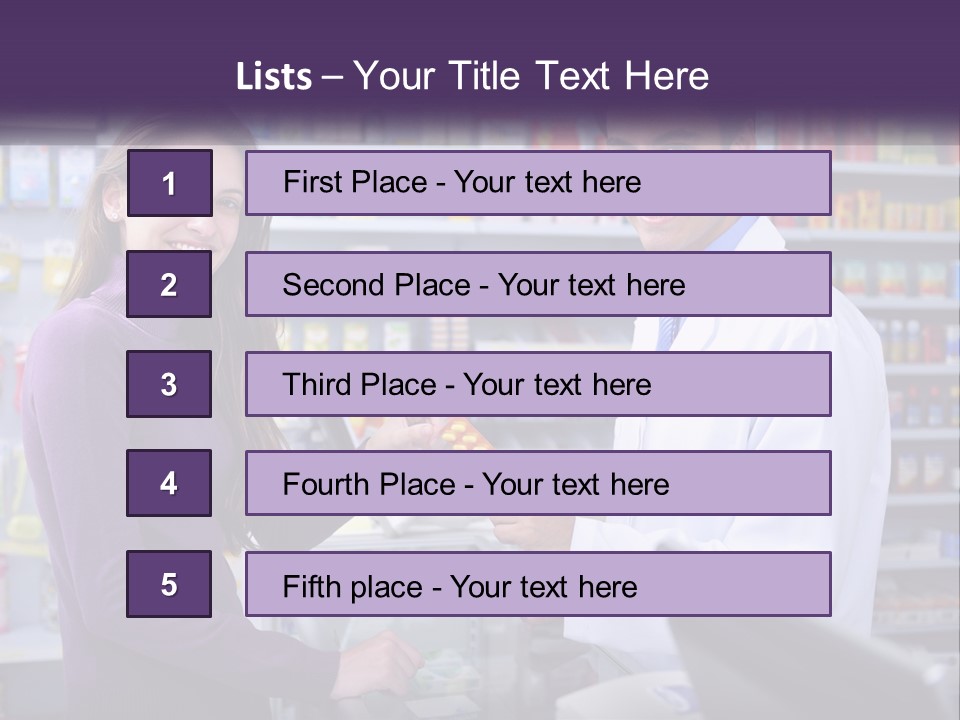 A Man And A Woman In A Pharmacy Powerpoint Presentation PowerPoint Template