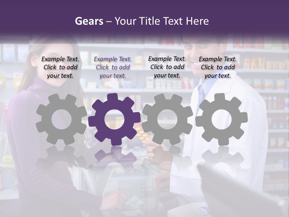 A Man And A Woman In A Pharmacy Powerpoint Presentation PowerPoint Template