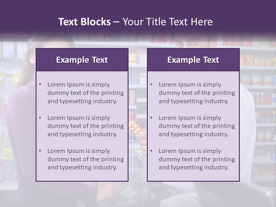 A Man And A Woman In A Pharmacy Powerpoint Presentation PowerPoint Template