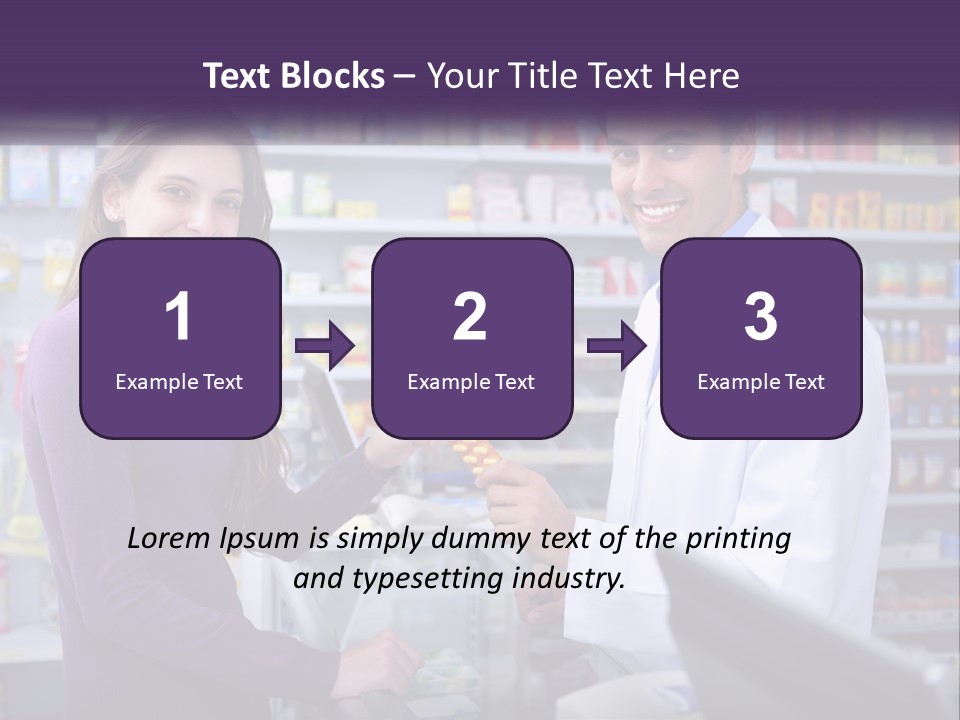 A Man And A Woman In A Pharmacy Powerpoint Presentation PowerPoint Template