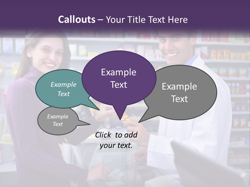 A Man And A Woman In A Pharmacy Powerpoint Presentation PowerPoint Template