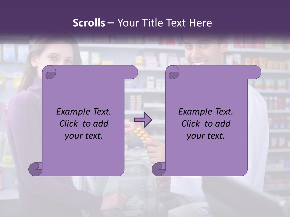 A Man And A Woman In A Pharmacy Powerpoint Presentation PowerPoint Template
