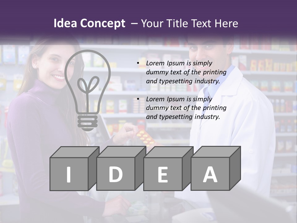 A Man And A Woman In A Pharmacy Powerpoint Presentation PowerPoint Template