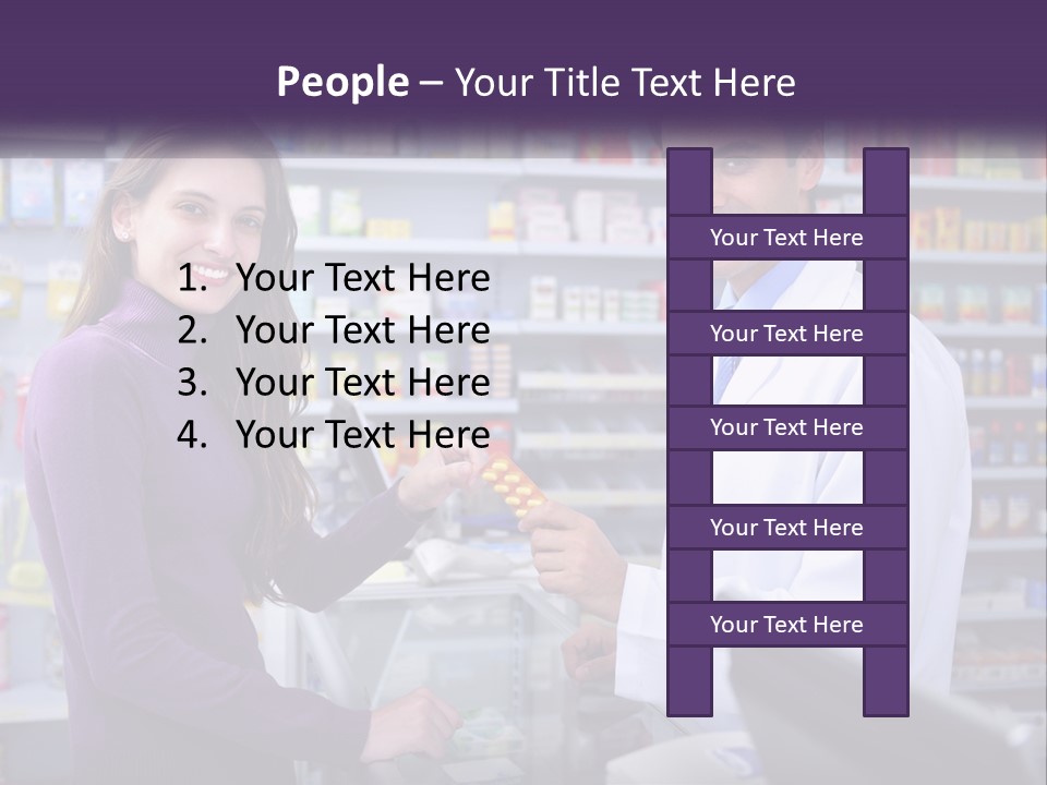 A Man And A Woman In A Pharmacy Powerpoint Presentation PowerPoint Template