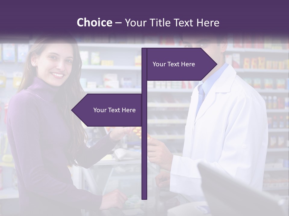 A Man And A Woman In A Pharmacy Powerpoint Presentation PowerPoint Template