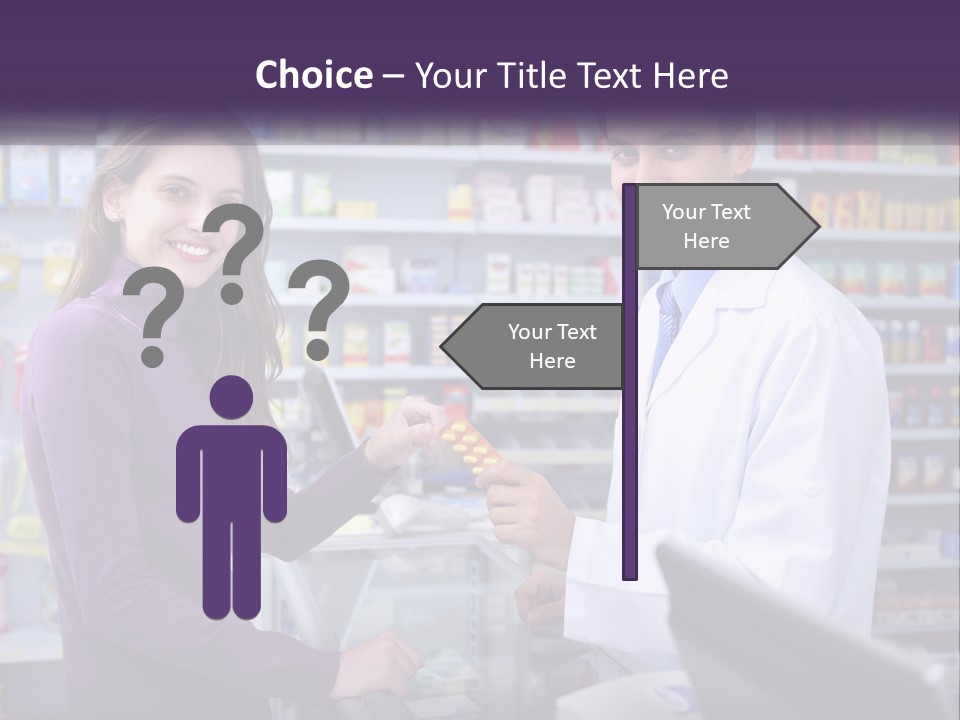 A Man And A Woman In A Pharmacy Powerpoint Presentation PowerPoint Template