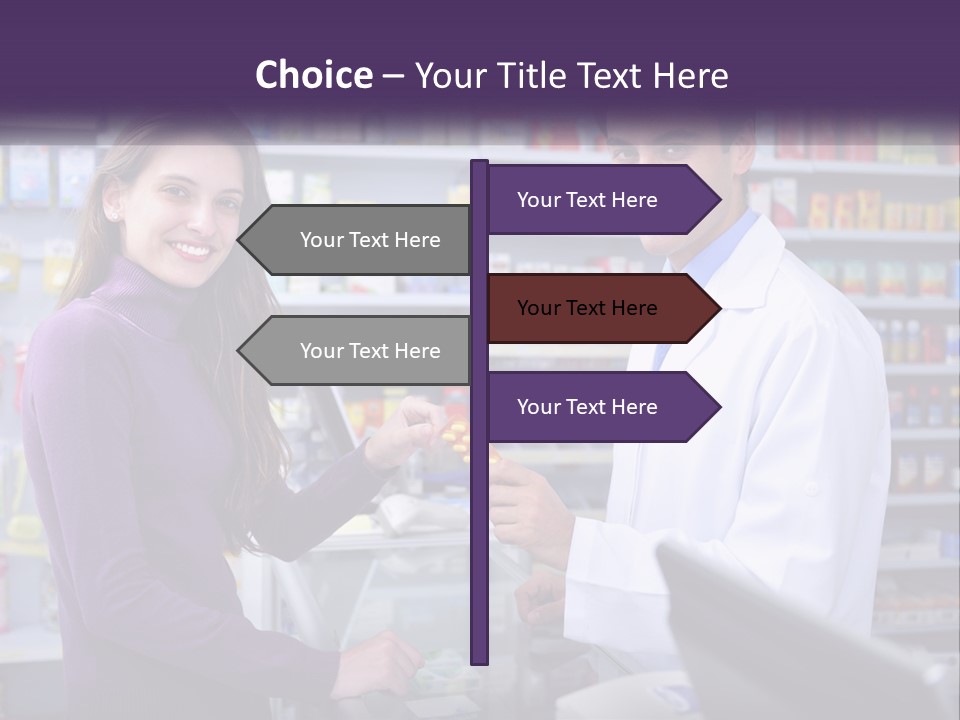 A Man And A Woman In A Pharmacy Powerpoint Presentation PowerPoint Template