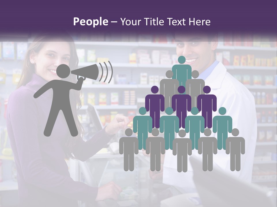 A Man And A Woman In A Pharmacy Powerpoint Presentation PowerPoint Template