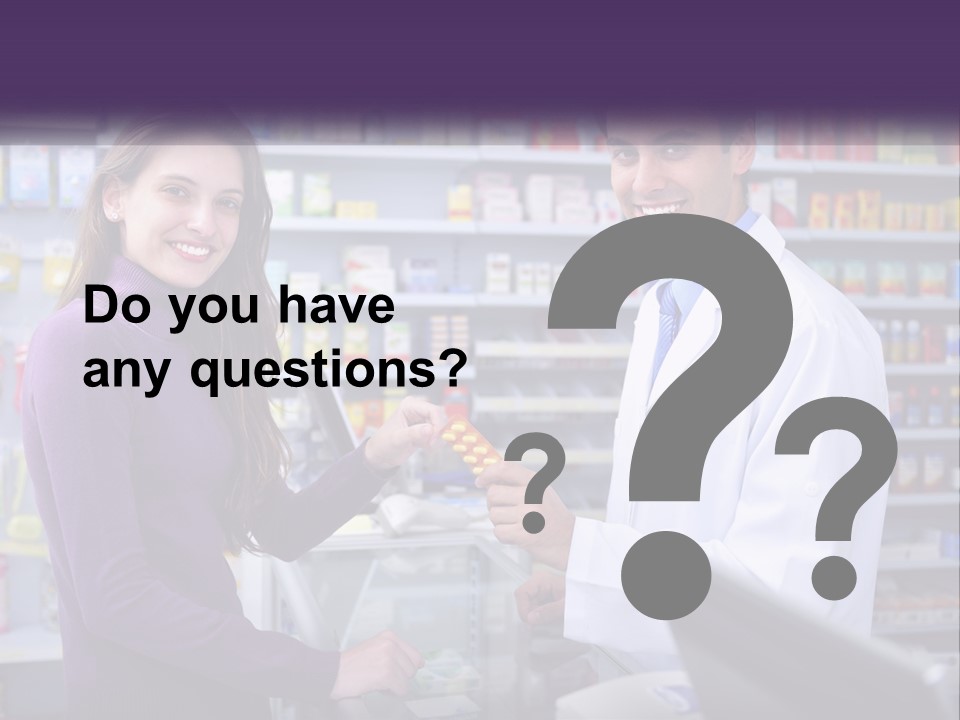 A Man And A Woman In A Pharmacy Powerpoint Presentation PowerPoint Template