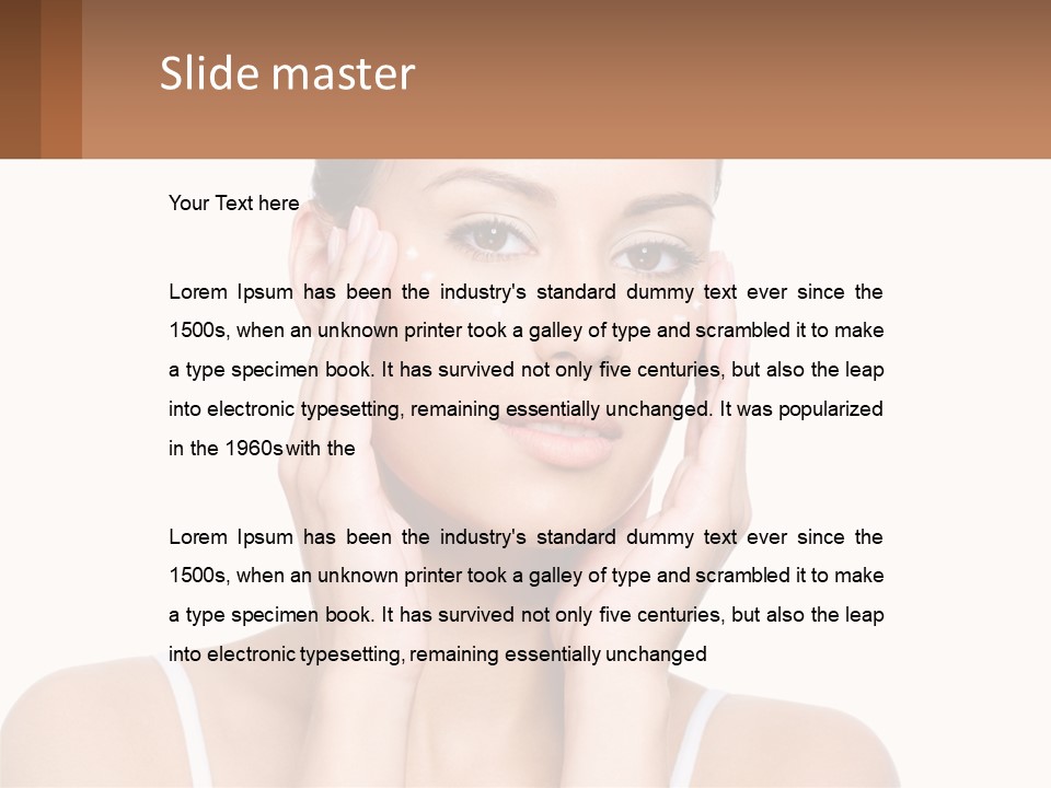 A Woman Holding Her Hands Up To Her Face PowerPoint Template