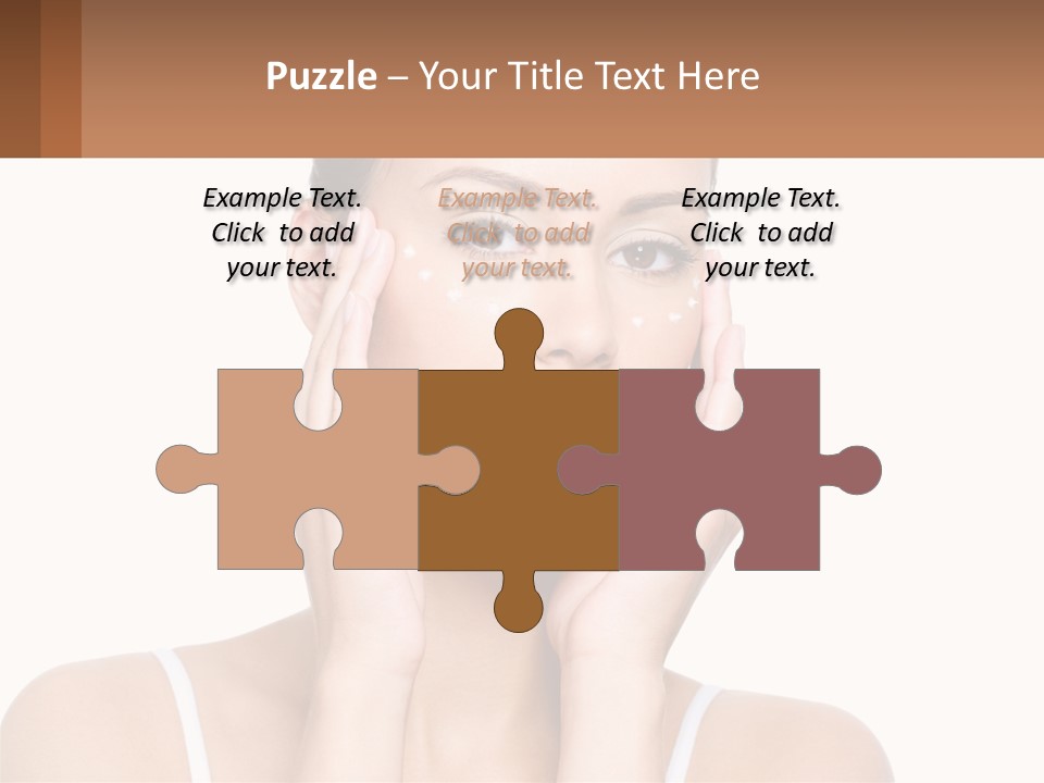 A Woman Holding Her Hands Up To Her Face PowerPoint Template