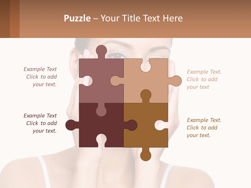 A Woman Holding Her Hands Up To Her Face PowerPoint Template