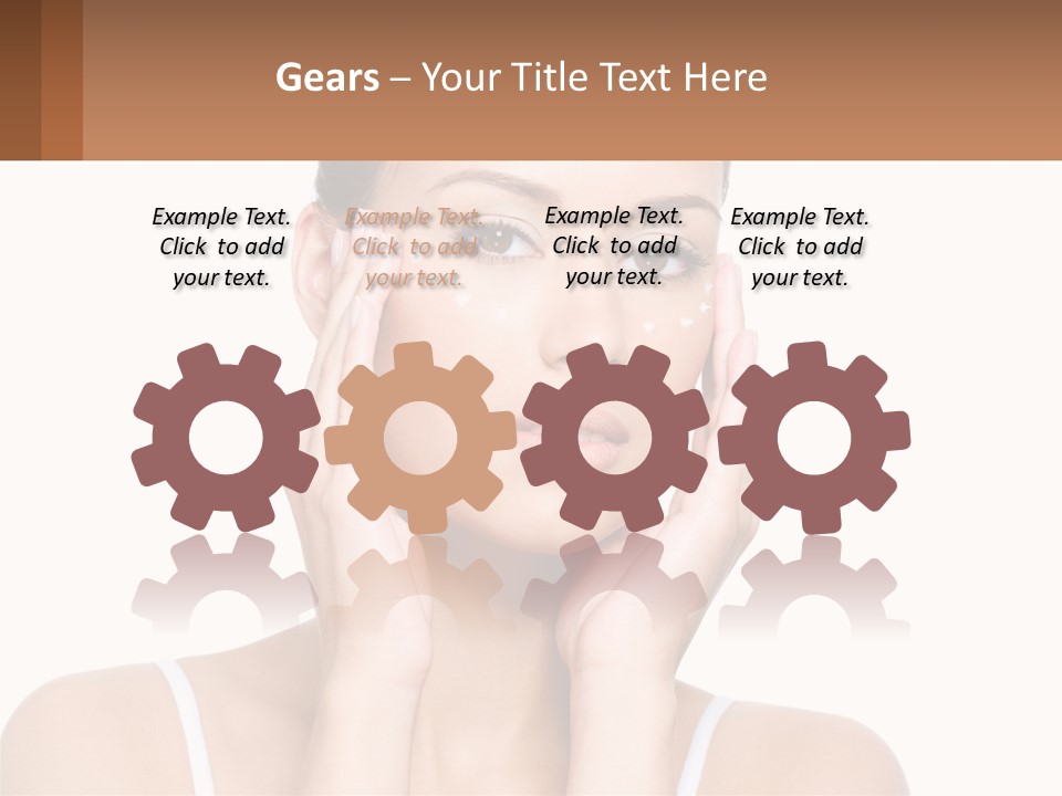 A Woman Holding Her Hands Up To Her Face PowerPoint Template