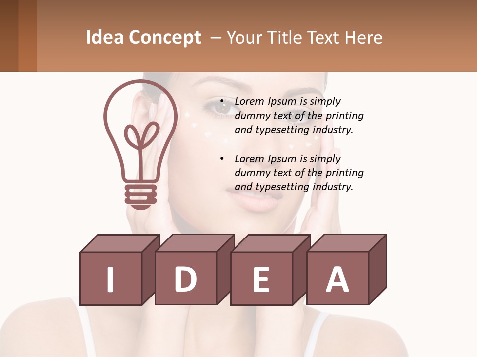 A Woman Holding Her Hands Up To Her Face PowerPoint Template