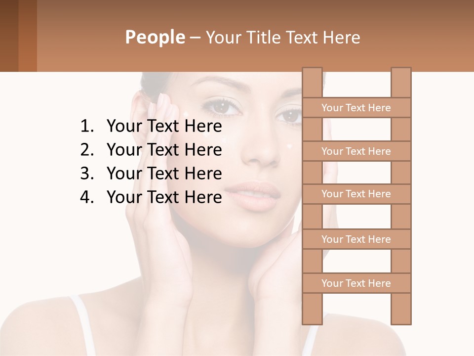 A Woman Holding Her Hands Up To Her Face PowerPoint Template
