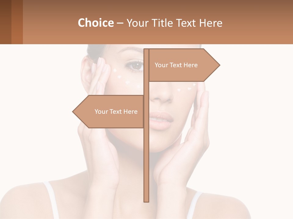 A Woman Holding Her Hands Up To Her Face PowerPoint Template