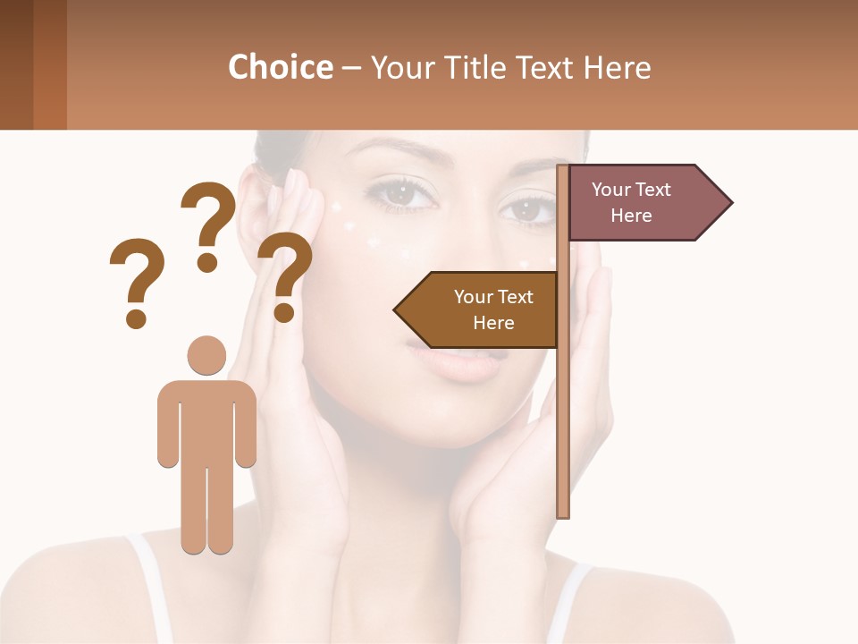 A Woman Holding Her Hands Up To Her Face PowerPoint Template
