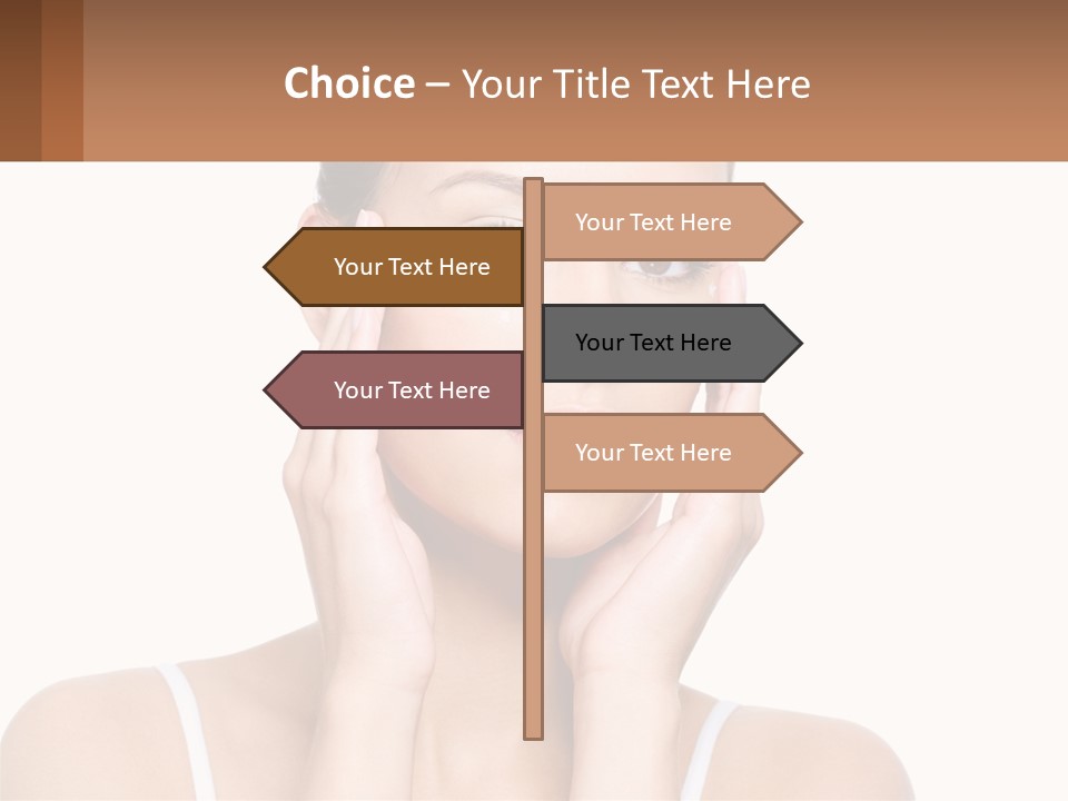 A Woman Holding Her Hands Up To Her Face PowerPoint Template