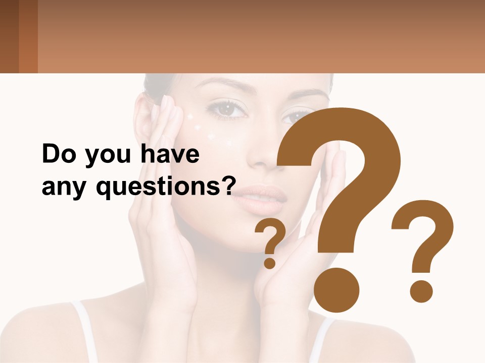 A Woman Holding Her Hands Up To Her Face PowerPoint Template